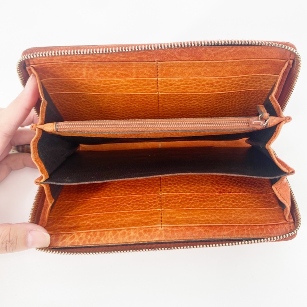 Gucci Tan Guccisima Leather Bamboo Tassel Long Zippy Wallet - Picture 9 of 12